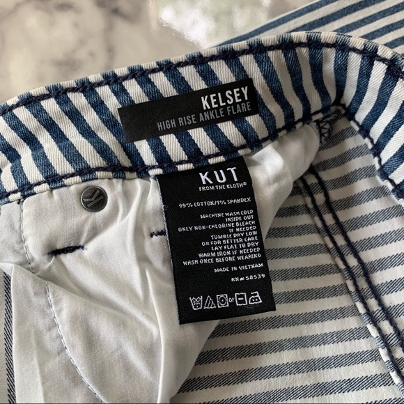 NEW KUT Railroad Stripe HighRise Ankle Flare Jeans - Picture 11 of 11